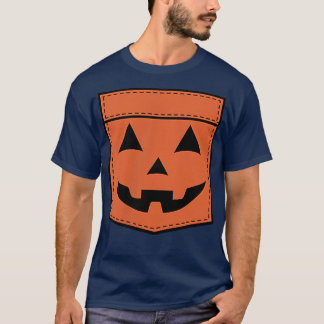 Halloween Kürbislaterne Pumpkin Face Pocket T-Shirt