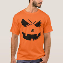 Halloween Kürbislaterne Pumpkin Face T - Shirt
