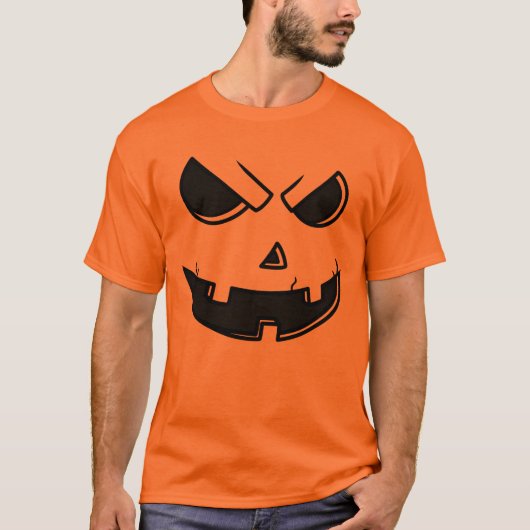 Halloween Kürbislaterne Pumpkin Face T - Shirt (Vorderseite)