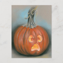 Halloween Kürbislaterne Pumpkin Pastel Postkarte