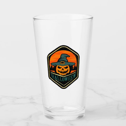Halloween Kürbislaterne Pumpkin Pub Pint Glass Glas (Vorderseite)