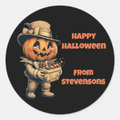 Halloween-Kürbislaterne Runder Aufkleber (Vorderseite)