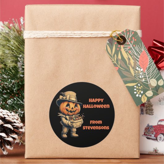 Halloween-Kürbislaterne Runder Aufkleber (Feiertag)