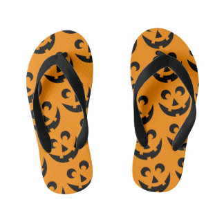 Halloween-Kürbislaterne-Schrauben Grafik Kinderbadesandalen