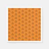 Halloween Kürbislaterne Schwarz-Orange-Muster Serviette (Vorderseite)