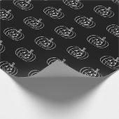 Halloween-Kürbislaterne Schwarz-weiß Geschenkpapier (Ecke)