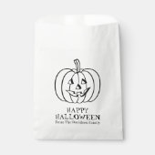 Halloween-Kürbislaterne Schwarz-weiße benutzerdefi Geschenktütchen (Vorderseite)