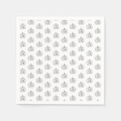 Halloween-Kürbislaterne Schwarz-weißes Musterpapie Serviette (Vorderseite)