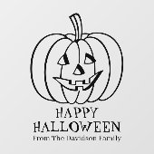 Halloween Kürbislaterne Schwarzer Text-Dekor Fensteraufkleber (Blatt)