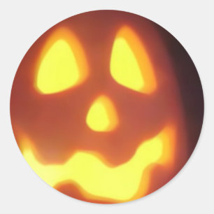 Halloween-Kürbislaternen-Gesicht Runder Aufkleber