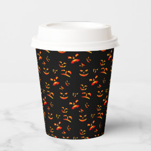 Halloween-Kürbislaternen-Gesichter-Papierbecher Pappbecher