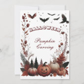 Halloween Kürbislaternen Pumpkin Carving Party Einladung (Rückseite)