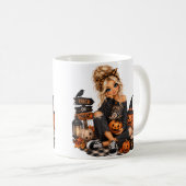 Halloween-Kürbismädchen Kaffeetasse (VorderseiteRechts)