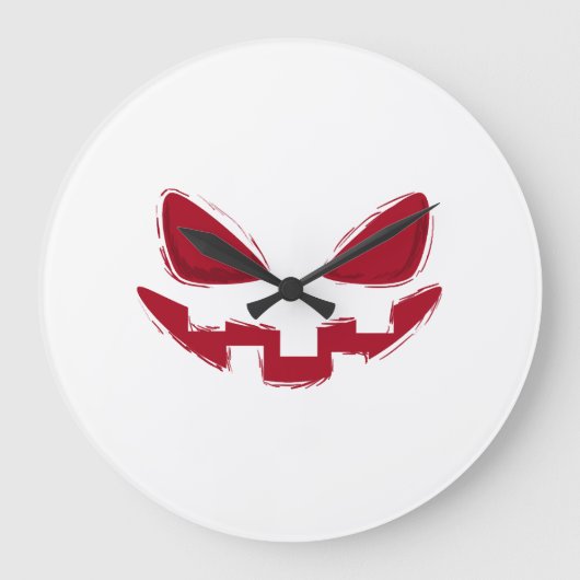 Halloween-Kürbismaske Große Wanduhr (Vorderseite)