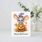 Halloween-Kürbismaus Postkarte (Stehend Vorderseite)