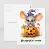 Halloween-Kürbismaus Postkarte (Vorne/Hinten)
