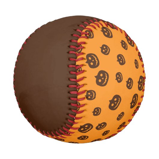 Halloween-Kürbismuster Baseball (Schrägansicht)