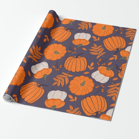 Halloween-Kürbismuster Geschenkpapier (Ungerollt)