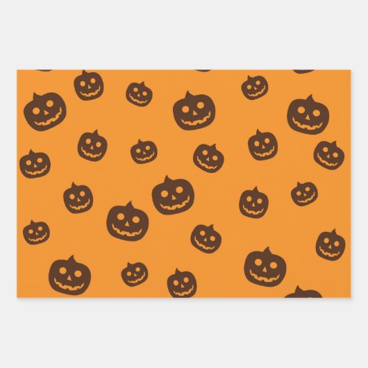 Halloween-Kürbismuster Geschenkpapier Set (Vorderseite 2)