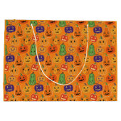 Halloween-Kürbismuster Große Geschenktüte (Rückseite)