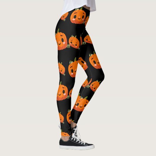 Halloween-Kürbismuster Leggings (Rechts)