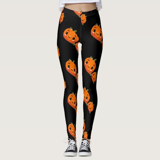 Halloween-Kürbismuster-Leggings Leggings (Vorderseite)