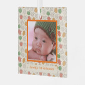 Halloween-Kürbismuster Orange-Foto Ornament Aus Glas (Vorderseite links)