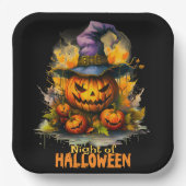 Halloween-Kürbisnacht Pappteller (Vorderseite)