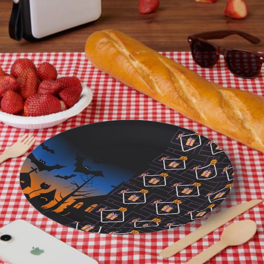 Halloween-Kürbisparty-Papierteller Pappteller (Picknick)