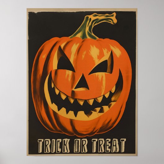 Halloween-Kürbisposter Retro-Halloween-Kunst Downl Poster (Vorne)