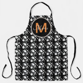 Halloween-Kürbiss-Schädel-Geist Orange Monogramm Schürze (Vorderseite)