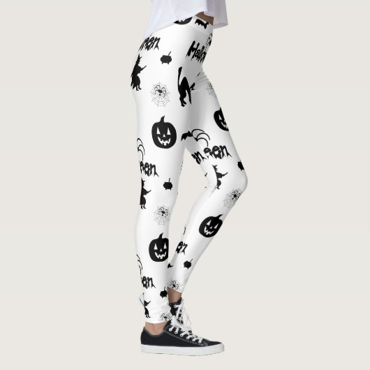 Halloween-Kürbisschlägerhexe-Spinne Leggings (Rechts)