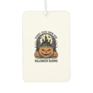 Halloween-Kürbisschloss Vintage Gruseliges T-Shirt Autolufterfrischer