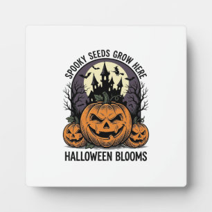 Halloween-Kürbisschloss Vintage Gruseliges T-Shirt Fotoplatte