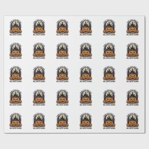 Halloween-Kürbisschloss Vintage Gruseliges T-Shirt Geschenkpapier