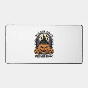 Halloween-Kürbisschloss Vintage Gruseliges T-Shirt Schreibtischunterlage