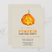 Halloween-Kürbisschnitzerei-Party Einladung (Vorne/Hinten)