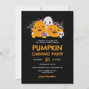 Halloween-Kürbisschnitzparty  Einladung