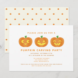 Halloween-Kürbisschnitzparty-Einladung Einladung