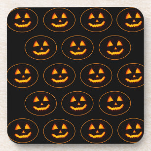 Halloween-Kürbisse auf Schwarz Getränkeuntersetzer