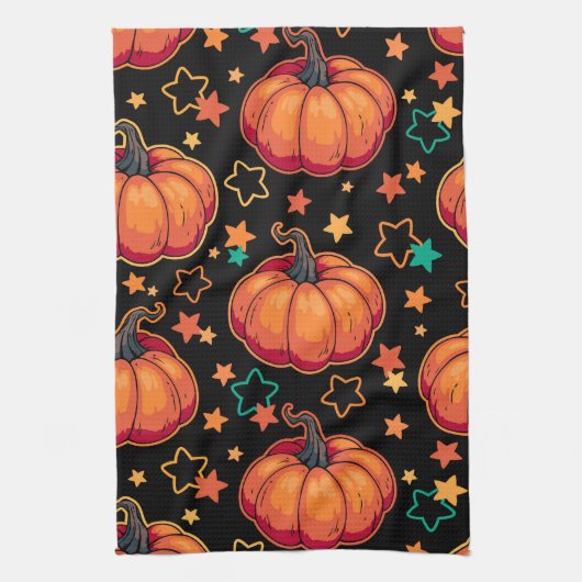 Halloween-Kürbisse Geschirrtuch (Vertikal)
