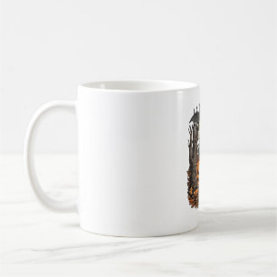 Halloween-Kürbisse Graue Katze Fledermaus Vollmond Kaffeetasse