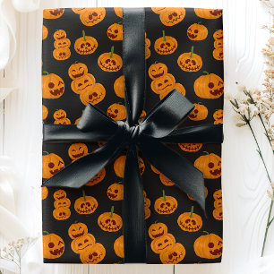 Halloween-Kürbisse Lustige Jack O'Lantern-Muster Geschenkpapier