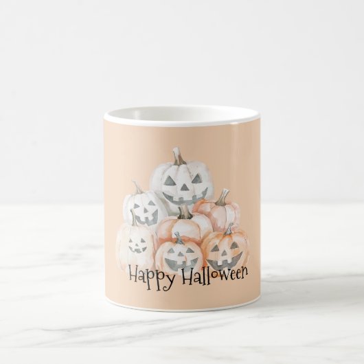 Halloween Kürbisse mit Gesichtern Kaffeetasse (Mittel)