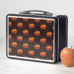 Halloween-Kürbisse, orange Kürbisse, Süßes oder Sa Metall Brotdose