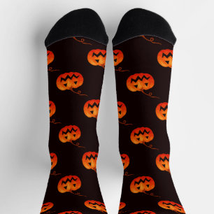 Halloween-Kürbisse, orange Kürbisse, Süßes oder Sa Socken