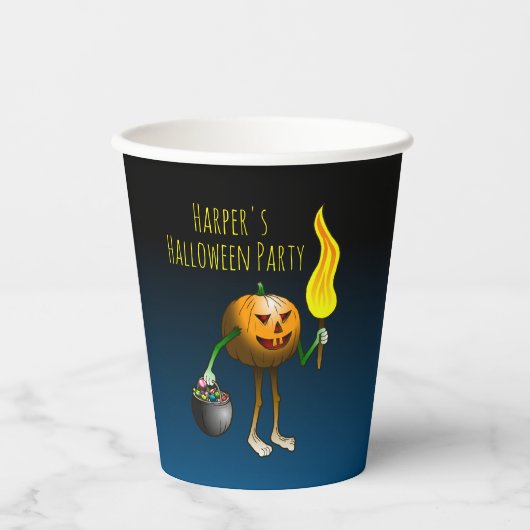Halloween-Kürbisse Pappbecher (Vorderseite)