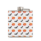 Halloween-Kürbisse und Fledermäuse, Süßes oder Sau Flachmann (Rückseite)