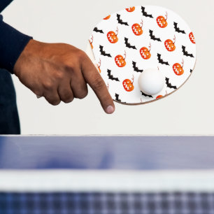 Halloween-Kürbisse und Fledermäuse, Süßes oder Sau Tischtennis Schläger