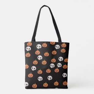 Halloween-Kürbisse und Totenkopf-Muster Tasche